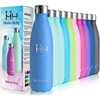 Los mejores  - HoneyHolly Botella de Agua Acero Inoxidable 350ml- Aislamiento de Vacío de Doble Pared- Botellas de Frío-Caliente- sin…
